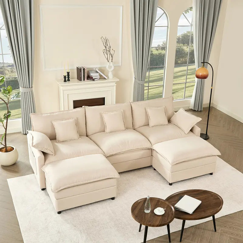 108" U-Shaped Modular Sectional Sofa