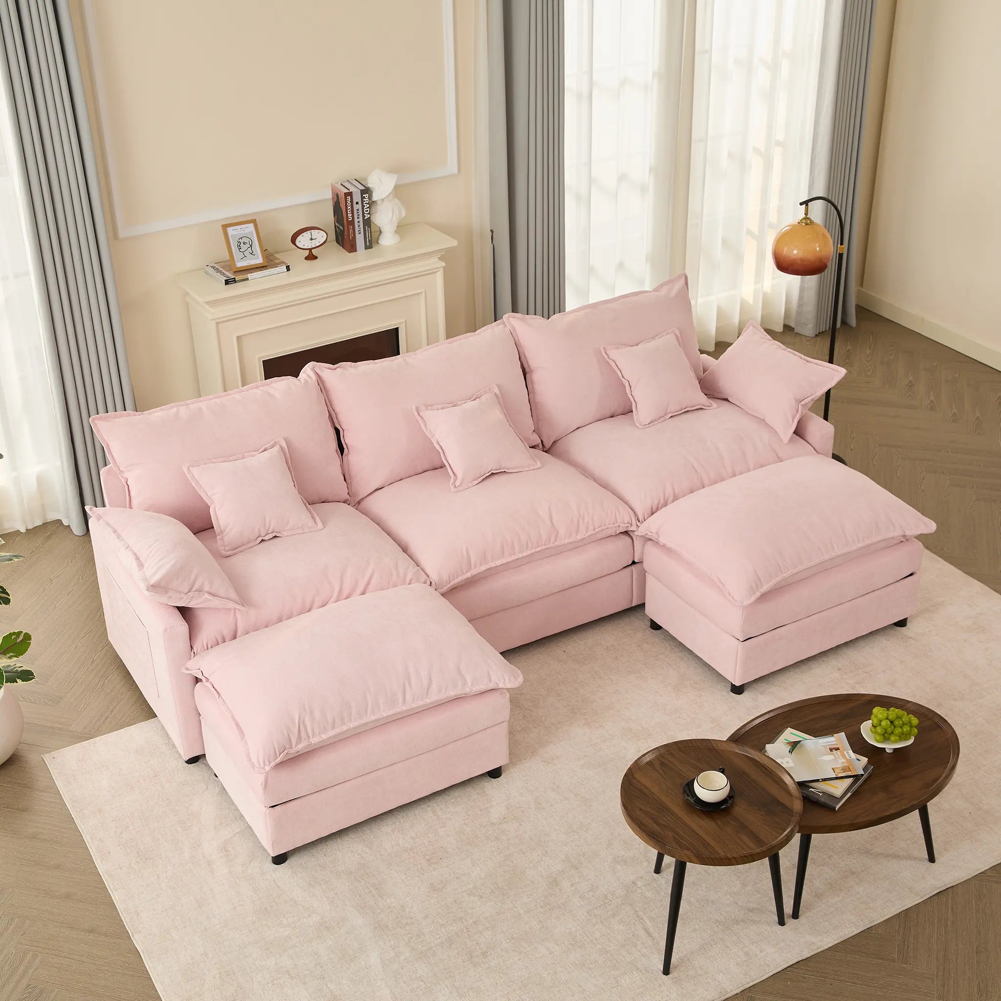 108" U-Shaped Modular Sectional Sofa