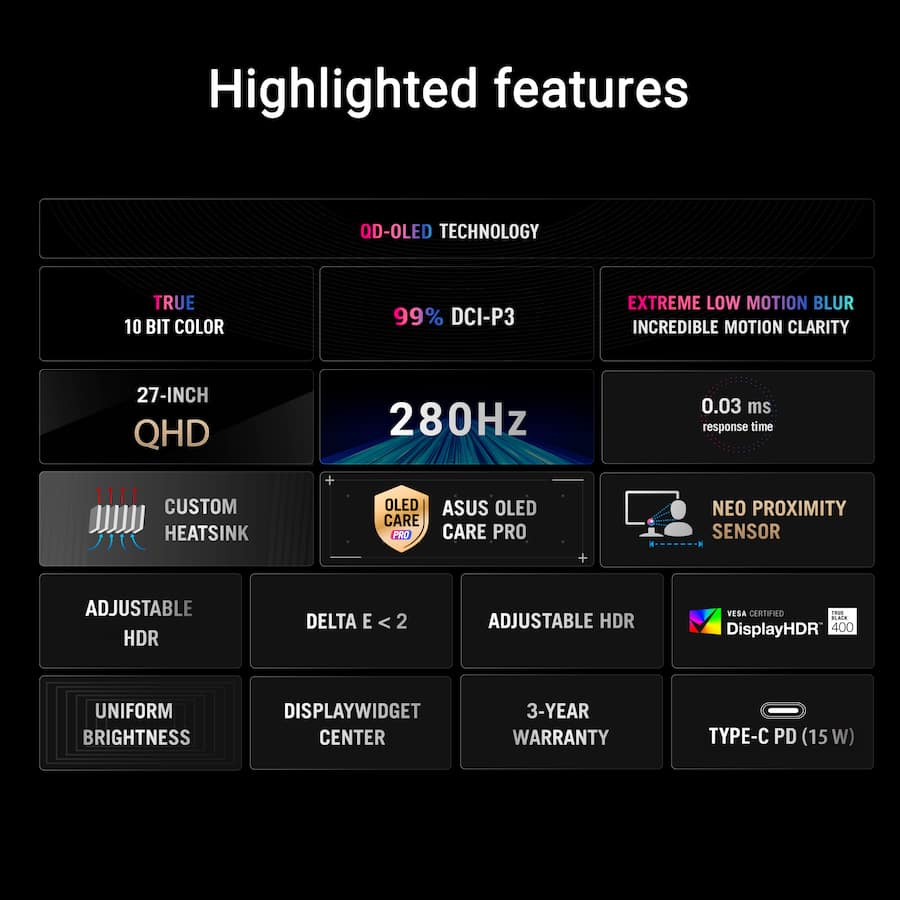 ASUS ROG Strix 4K OLED 240Hz 0.03ms Gaming Monitor