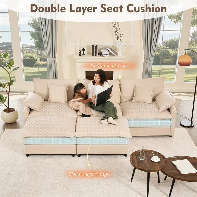 108" U-Shaped Modular Sectional Sofa
