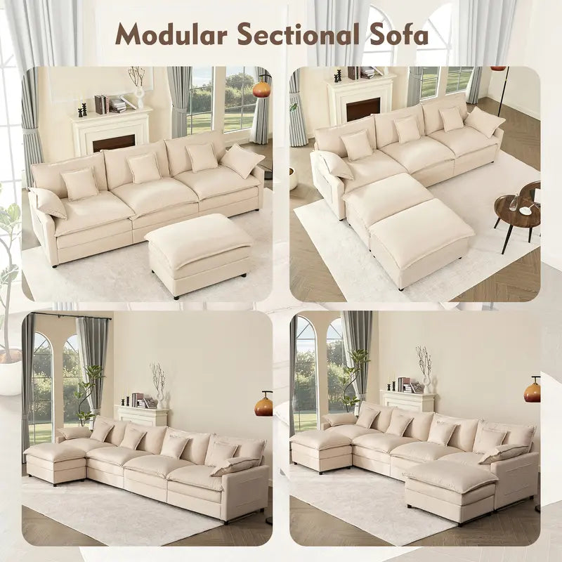 108" U-Shaped Modular Sectional Sofa