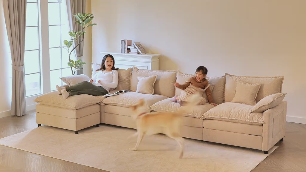 108" U-Shaped Modular Sectional Sofa